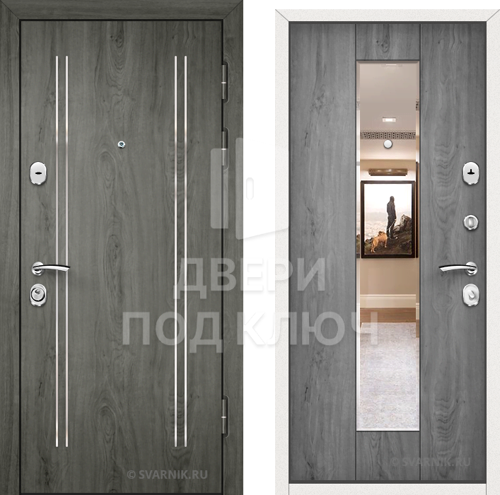 Входная дверь с зеркалом для офиса ДПК-10468