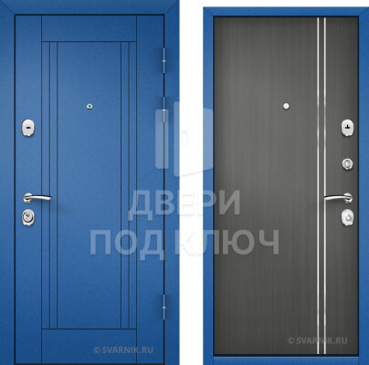 Металлическая синяя дверь с защитой ДПК-1174